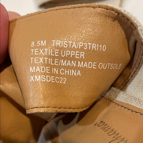 Tommy Bahama Trista Linen Block Heel Sandals 8.5 Nautical Coastal Buckle summer - Picture 6 of 9